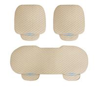 WINGOT Cuscino Sedile Auto per Toyota Hilux 2009-2018 2019 2020 2021 2022 2023, 3 PCS Lino Traspirante coprisedili, Antiscivolo Cuscino Auto Anteriore e Posteriore,Beige-Three Piece Set