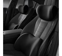 WINGOT Poggiatesta Auto + Cuscino Lombare Auto per Alfa Romeo New Giulia GTA, Poggiatesta Auto und Supporto Lombare Auto in Memory Foam Sostegno,Black- Headrest And Lumbar Cushion