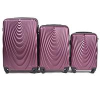 Wings - Borsa da viaggio leggera con ruote e manico telescopico, colore bordeaux, bordeaux, 3 SET, valigetta