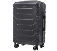 Wings Crake Medio Valigia 24", bagaglio da viaggio per aerei, 4 ruote girevoli 100% policarbonato indistruttibile, nero, Nero , m, valigetta