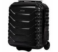 Wings Crake Piccola valigetta da 16", bagaglio a mano gratuito per aerei, 4 ruote girevoli, 100% policarbonato indistruttibile, nero, Nero , xs, valigetta