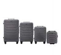 Wings Crake - Set di 4 valigie grandi, medie, cabina, bagaglio a mano per aereo, 100% policarbonato, indistruttibile, colore: Grigio, grigio., 4 pz, valigetta