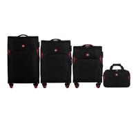Wings Dipper - Set di 3 valigie, leggero, 4 ruote, manico telescopico, misura S-M-L, borsa da viaggio, bagaglio a mano, Nero , SET 4, valigetta
