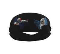 Wings Fascia per capelli sportiva con bandiera della Repubblica Dominicana e del Guatemala per uomo e donna, fascia per allenamento traspirante, fascia per il sudore per corsa, ciclismo, calcio, yoga