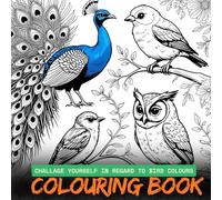 Wings & Feathers: A Bird Coloring Journey Through Nature: Beautiful Birds: A Stress-Relief Coloring Book for Adults