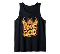 Wings Halo Divine I Love God, Testo Grafico Canotta