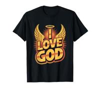 Wings Halo Divine I Love God, Testo Grafico Maglietta