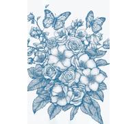 Wings in Bloom: A Butterfly & Floral Journal (6" x 9", 200 Pages): An Elegant Sky-Blue Line Art Notebook for Inspiration, Writing & Reflection