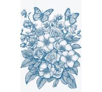 Wings in Bloom: A Butterfly & Floral Journal (6" x 9", 200 Pages): An Elegant Sky-Blue Line Art Notebook for Inspiration, Writing & Reflection