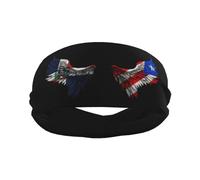 Wings Morocco, bandiera del Marocco e Porto Rico, fascia sportiva, eleganti fasce per capelli per esercizi di yoga, traspiranti