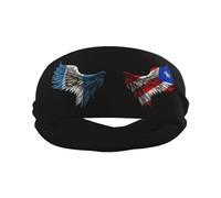 Wings Morocco, bandiera del Marocco e Porto Rico, fascia sportiva, eleganti fasce per capelli per esercizi di yoga, traspiranti