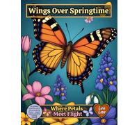 Wings Over Springtime - Where Petals Meet Flight: 60 realistic butterflies above blooming spring flowers - elegant nature scenes for relaxing coloring