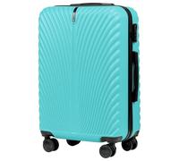 Wings - Valigetta rigida con ruote, 65,5 x 42,5 x 27 cm, valigetta da viaggio e trolley ultraleggera, con ruote, trolley a mano, valigia rigida con serratura, trolley piccolo per aereo, blu, m,