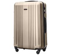 Wings - Valigetta rigida con ruote, grande valigetta da viaggio e trolley, ultraleggera, con ruote, trolley a mano, custodia rigida con lucchetto, trolley piccolo per aereo, oro, 74,5x47x27, valigetta