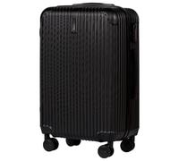 Wings - Valigetta rigida con ruote, grande valigetta da viaggio e trolley, ultraleggera, con ruote, trolley a mano, custodia rigida con lucchetto, trolley piccolo per aereo, Nero , m, Trolley rigido