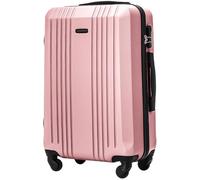 Wings - Valigetta rigida con ruote, grande valigetta da viaggio e trolley, ultraleggera, con ruote, trolley a mano, custodia rigida con lucchetto, trolley piccolo per aereo, Colore: rosa.,