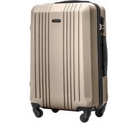 Wings - Valigetta rigida con ruote, grande valigetta da viaggio e trolley, ultraleggera, con ruote, trolley a mano, custodia rigida con lucchetto, trolley piccolo per aereo, oro, 65,5x41,5x24,