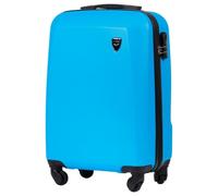 Wings - Valigetta rigida con ruote, grande valigetta da viaggio e trolley, ultraleggera, con ruote, trolley a mano, custodia rigida con lucchetto, trolley piccolo per aereo, De.Blue, s, valigetta