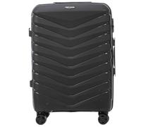 Wings - Valigetta rigida da viaggio e trolley | Ultralight con ruote | Trolley trolley a mano | Custodia rigida con serratura | per aereo, Nero , 64x45x26 cm, valigetta