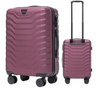 Wings Valigia da viaggio rigida ultraleggera con ruote e cerniera per aereo, Borgogna, S, valigetta