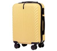 Wings Valigia da viaggio rigida ultraleggera con ruote e cerniera per aereo, Giallo, S, valigetta