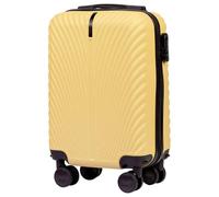 Wings Valigia da viaggio rigida ultraleggera con ruote e cerniera per aereo, Giallo, XS, valigetta