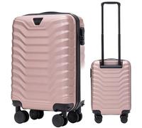 Wings Valigia da viaggio rigida ultraleggera con ruote e cerniera per aereo, Oro rosa, XS, valigetta