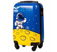 WINGS Valigia per Bambini XS da 18 pollici rigida, leggera e robusta, 4 ruote a 360°, manico telescopico, dimensioni 45 x 30 x 20 cm, bagaglio a mano, Blu, XS, valigetta