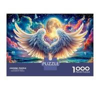 Wings with Heart in Cosmos 1000 Pezzi Bundle Puzzle Spiritual Illustration Puzzle Per Adulti Cartone Extra Spesso - Anti-stress E Viaggio, Regalo Di Natale Per Adulti E Bambini over 12 Anni 70x50cm/10