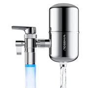 WINGSOL WINGSOL - Filtro dell'acqua in acciaio inox per rubinetto del lavandino, NSF/ANSI 42 e 53, sensore di temperatura LED, purificatore rotante a 360°, riduce PFAS, piombo, cloro e microplastiche