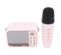 WINH Macchina per karaoke, Chiara a lunga durata di vita vivente piccolo microfono portatile scheda di supporto portatile per microfono esterno per viaggiare (rosa)
