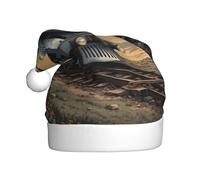 WINHGA Aereo sopra il treno Stampe Cappelli di Natale della peluche degli uomini e delle donne, cappellini per adulti di festa di Capodanno