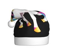 WINHGA Bright Star Unicorn Prints Cappelli di Natale in peluche da uomo e da donna, tappi per feste di Capodanno per adulti