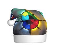 WINHGA Brillare in tutte le direzioni Stampe Cappelli di Natale in peluche da uomo e da donna, tappi per feste di Capodanno per adulti
