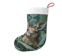 Winhga Calzini natalizi stampati su entrambi i lati con canguro nel cavolo per decorazioni interne di grande capacità per feste di vacanza