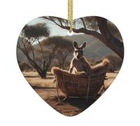 WINHGA Canguro Culla Stampe Natale Ceramica Amore Ciondolo Decorazione Interni Regalo Festival