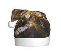 WINHGA Funghi sulla collina Stampe Cappelli di Natale in peluche da uomo e da donna, tappi per feste di Capodanno per adulti