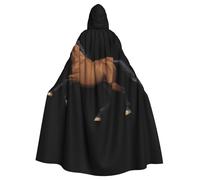 WINHGA Galloping War Horse Prints Adulto Halloween giacca con cappuccio mantello lungo partito mantello adatto per uomini e donne