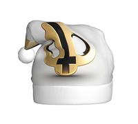 WINHGA Il modello dorato stampa cappelli di Natale della peluche degli uomini e delle donne, cappucci adulti del partito di festa di Capodanno