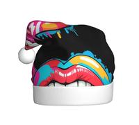 WINHGA Labbra graffiti popolari Stampe Cappelli di Natale della peluche degli uomini e delle donne, cappucci adulti del partito di festa di Capodanno