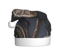 WINHGA Magical Design Norse Runes Compass Prints Cappelli di Natale peluche da uomo e da donna, tappi per feste di Capodanno per adulti