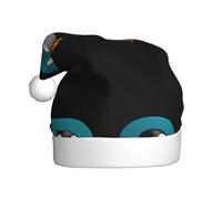 WINHGA Pinguini con lettere Stampe Cappelli di Natale in peluche da uomo e da donna, tappi per feste di Capodanno per adulti