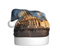 WINHGA St Peter's Basilica Prints Cappelli di Natale peluche da uomo e da donna, tappi per feste di Capodanno per adulti