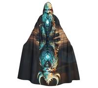 WINHGA Tetragonal Beast Prints Adulto Halloween giacca con cappuccio mantello lungo partito mantello adatto per uomini e donne