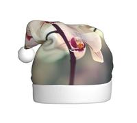 WINHGA Un'orchidea Stampe Cappelli di Natale in peluche da uomo e da donna, tappi per feste di Capodanno per adulti