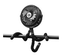 Winique Ventilatore per passeggino, 2600 mAh Seggiolini auto alimentati a batteria Ventilatore a clip Ventilatore da scrivania USB ultra silenzioso a 3 velocità 360 ° con luci a LED