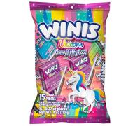 Winis Unicorno | Chewy Taffy Pops | Aroma zucchero filato | Sacchetto da 121,9 g - 15 pezzi | Sacchetto di caramelle pasquali