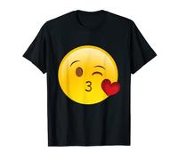 Wink Bacio Viso Macchiato Labbra Lanciare Che Soffia Un Bacio Divertente Maglietta