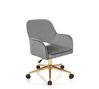 Wink Design Shady Grey Poltrona da Ufficio, Metallo, Grigio, Oro Lucido, 57x58xH80/ 88 cm