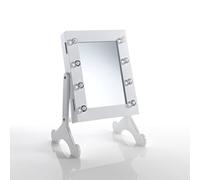 Wink Design, Specchiera da Tavolo con Contenitore, Coffeer Lux, Luci LED Integrate, Bianco Opaco, 44x29x25 cm